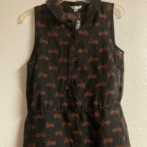 VOLCOM DRESS MOTORCYCLE PATTERN RIDING THEME BEACH SPORT EXOTIC CUTE XL BNWT